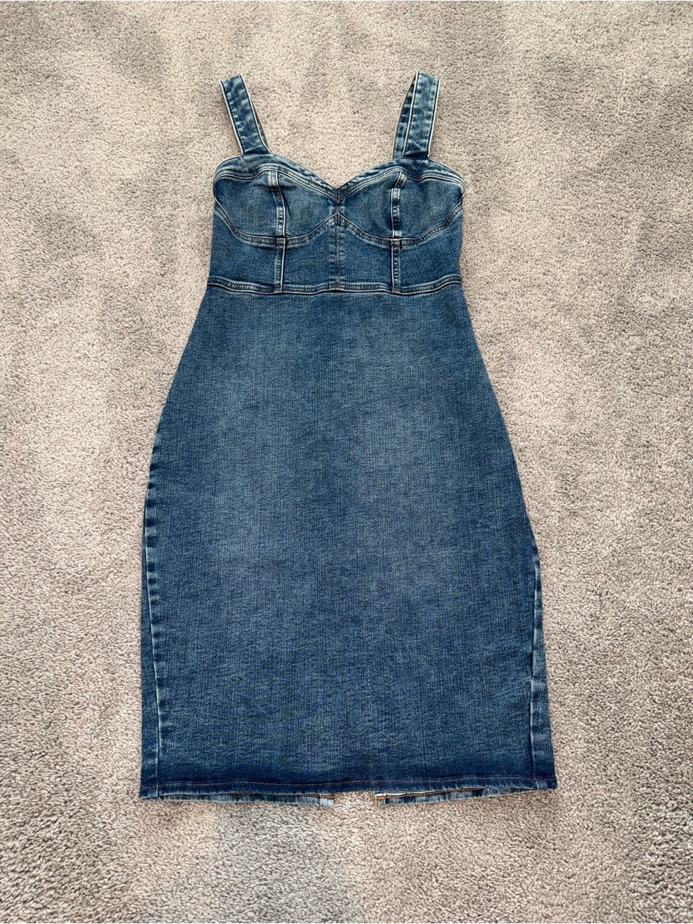 Express Blue Denim Bustier Sheath Dress